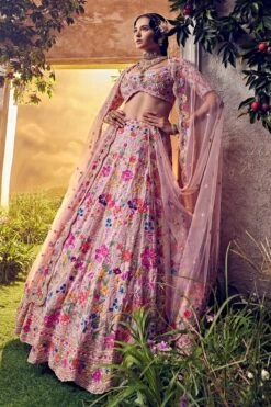 Salmon Pink Organza Lehenga -Lillys Clothing Shop AA09 08 239505