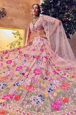Salmon Pink Organza Lehenga -Lillys Clothing Shop AA09 08 239529