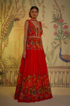 Red Gathered Anarkali -Lillys Clothing Shop AAYUSHIMANIAR13thecom4880 700x 3c68bb44 6629 41e9 ad19 cf523991156e