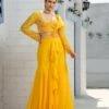 Catherine Yellow Mermaid Drape Saree -Lillys Clothing Shop ALF0158