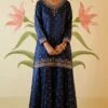 Mid Night Blue Satin Silk Sharara Set