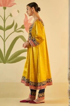 Mustard Satin Choga Set -Lillys Clothing Shop AMN5253