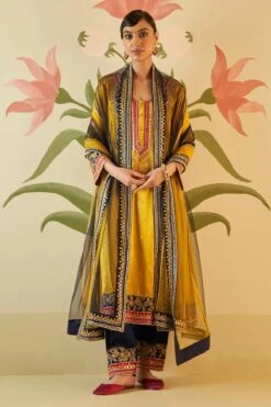 Mustard Satin Choga Set -Lillys Clothing Shop AMN5261