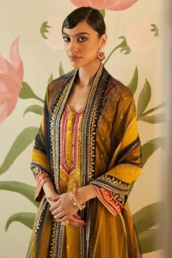 Mustard Satin Choga Set -Lillys Clothing Shop AMN5264