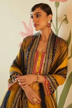 Mustard Satin Choga Set -Lillys Clothing Shop AMN5268