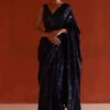 Midnight Blue Georgette Saree