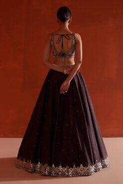 Coffee Raw Silk Lehnga Set -Lillys Clothing Shop ANG8347