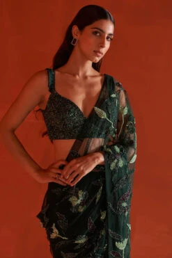 Hunter Green Net Saree -Lillys Clothing Shop ANG8429 720x 01b7e675 0033 481b 8760 778074ff9bb9