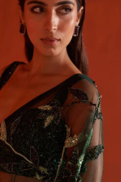 Hunter Green Net Saree -Lillys Clothing Shop ANG8432 720x 295b18e1 2c8e 439b a416 5e019767c818