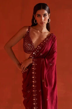 Maroon Silk Saree -Lillys Clothing Shop ANG8502 720x 8aedee28 4b44 4e0b 9671 462e828e4c32