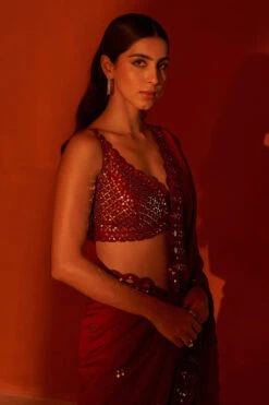 Maroon Silk Saree -Lillys Clothing Shop ANG8513 720x f76a2d4c ce78 477d b599 095c3f970824