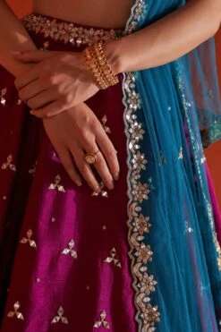 Crimson Raw Silk Lehnga Set -Lillys Clothing Shop ANG8520