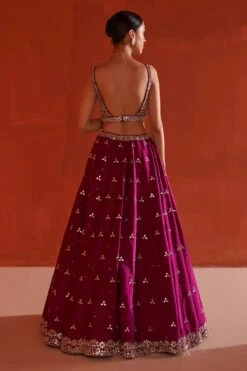 Crimson Raw Silk Lehnga Set -Lillys Clothing Shop ANG8529