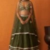 Forest Green Raw Silk Lehnga Set 14 Forest Green Raw Silk Lehnga Set -Lillys Clothing Shop ANG8671