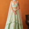 Sea Green Raw Silk Lehnga Set