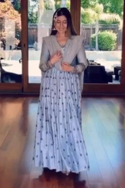 Sky Blue Embelished Anarkali