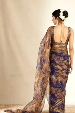 Purple Embroidered Organza Saree -Lillys Clothing Shop ANSC21023 3