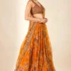 Mustard Printed Embellished Organza Lehenga -Lillys Clothing Shop ANSC21088 2