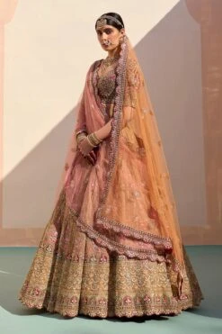 Mustard Organza Double Duppatta Lehenga Set -Lillys Clothing Shop ASL6236