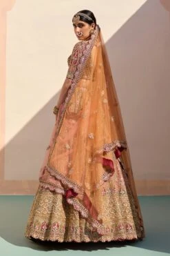 Mustard Organza Double Duppatta Lehenga Set -Lillys Clothing Shop ASL6262