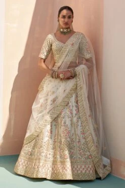 Ivory Double Dupatta Lehenga Set -Lillys Clothing Shop ASL6450