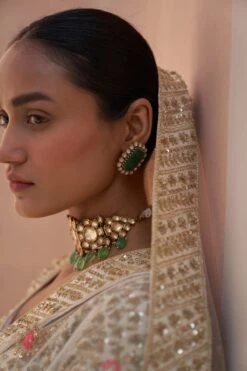 Ivory Double Dupatta Lehenga Set -Lillys Clothing Shop ASL6463