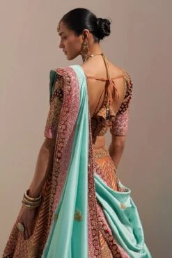 Rust Double Dupatta Lehenga Set -Lillys Clothing Shop ASL6504