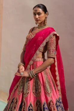 Pink Double Dupatta Lehenga Set -Lillys Clothing Shop ASL6527