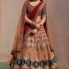 Nude Raw Silk Double Dupatta Lehenga Set -Lillys Clothing Shop ASL6590