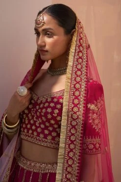 Wine Double Dupatta Lehenga Set -Lillys Clothing Shop ASL6628