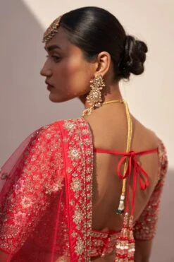 Red Double Dupatta Lehenga Set -Lillys Clothing Shop ASL7867