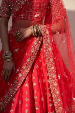 Red Double Dupatta Lehenga Set -Lillys Clothing Shop ASL7876