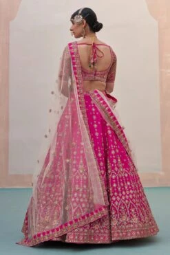 Rani Pink Double Dupatta Lehenga Set -Lillys Clothing Shop ASL8227