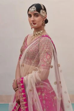 Rani Pink Double Dupatta Lehenga Set -Lillys Clothing Shop ASL8235