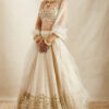 Off White Raw Silk Border Lehenga Set