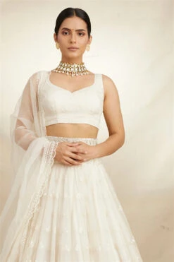 White Organza Lehenga Set -Lillys Clothing Shop ASTC1022104 3