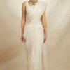 White Organza Sequence Work Saree Set