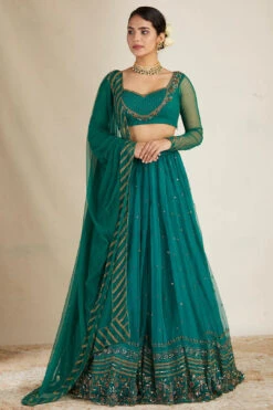 Teal Green Lehenga Set