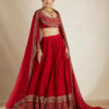 Red Chanderi Lehenga Set -Lillys Clothing Shop ASTC102294 1