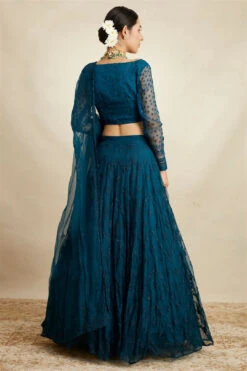 Teal Blue Thread Work Lehenga Set -Lillys Clothing Shop ASTC112202 2