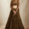 Dark Green Thread Work Lehenga Set -Lillys Clothing Shop ASTC112205 1