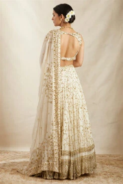 Off White Net Border Lehenga Set -Lillys Clothing Shop ASTC112212 2