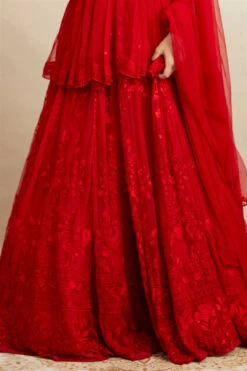 Red Peplum And Sharara Set -Lillys Clothing Shop ASTC112214 3