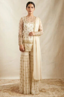 Off White Kurti With Sharara