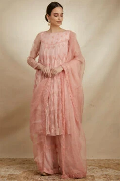 Pink Thread Work Anarkali