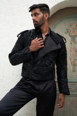 Faiz Embroidered Biker Jacket
