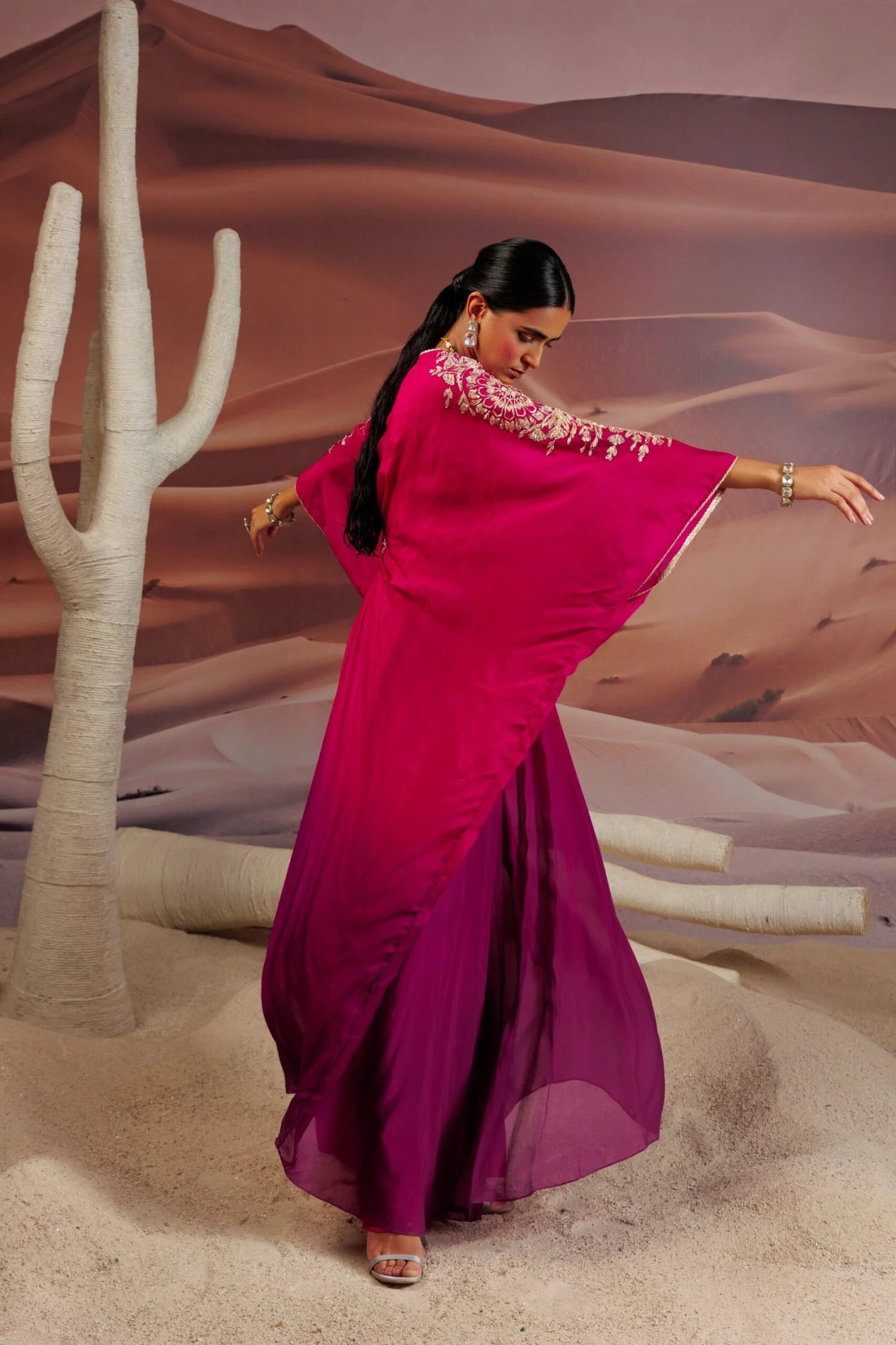 Fuschia Purple Shaded Kaftan 7 Fuschia Purple Shaded Kaftan - Image 7