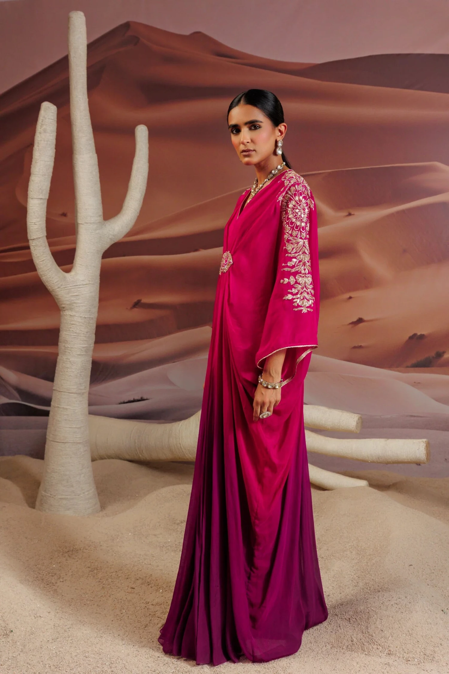 Fuschia Purple Shaded Kaftan 6 Fuschia Purple Shaded Kaftan - Image 6