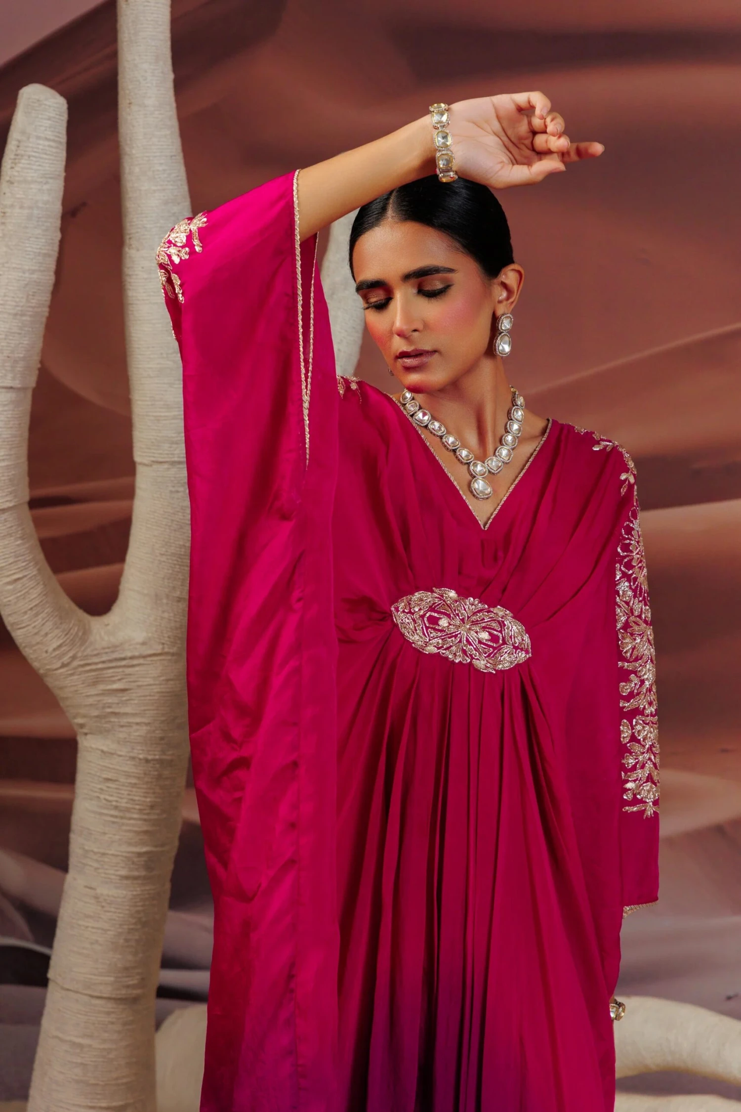 Fuschia Purple Shaded Kaftan 4 Fuschia Purple Shaded Kaftan - Image 4