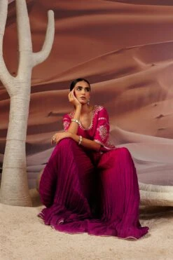 Fuschia Embroidered Jacket Top And Fushcia Purple Pleated Palazo Pant -Lillys Clothing Shop Adi7583copy 1920x.progressive 4e18cd04 ccb7 4eb3 99c3 7c38646fc28a